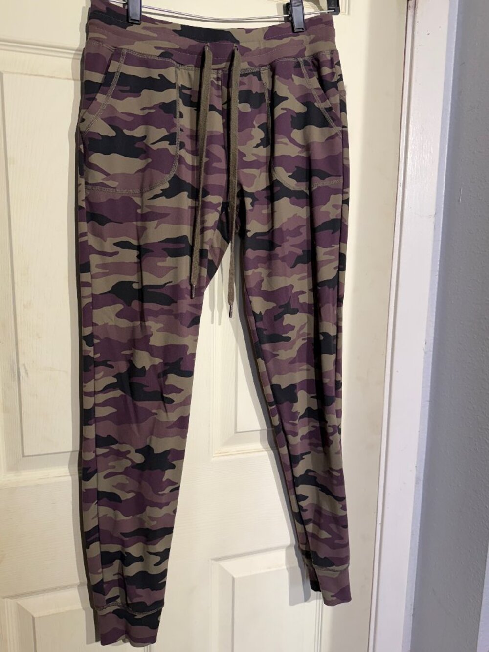ZYIA Active Purple Olive Camo Jogger Pants Pockets Size S